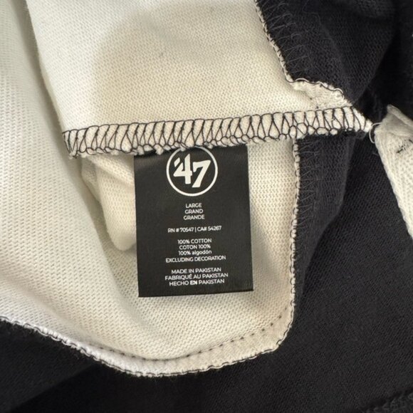 NWT! Adult 47’ Pittsburg Steelers black and white stripe rugby LS collar shirt L - Picture 5 of 5